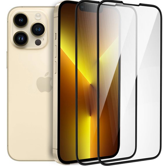 2x edzett üveg a iPhone 13/13 Pro, ERBORD 3D teljes képernyő