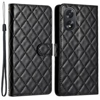 Pattintható tok a Oppo A38 4G / Oppo A18 4G, Wallet, BINFEN COLOR, fekete