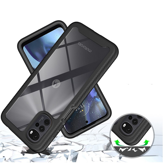 Tok Motorola Moto G22 készülékhez, Shockproof, fóliával, kék