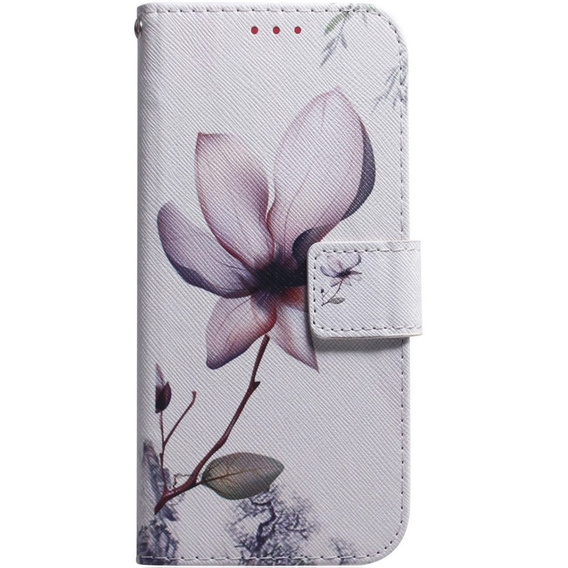 Pattintható tok a Oppo A17, Wallet, kwiat, fehér