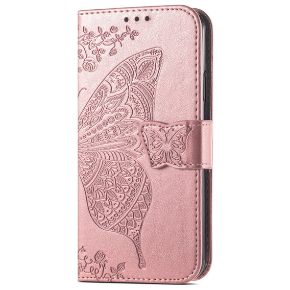 Pattintható tok a Honor Magic 6 Lite 5G, Butterfly, rózsaszín rose gold