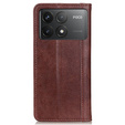 Pattintható tok Xiaomi Poco F6 Pro, Split Leather, barna
