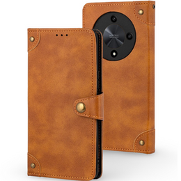 Pattintható tok Honor Magic 6 Lite 5G, Split Leather, narancssárga