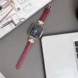 Bőrszíj Apple Watch 1/2/3/4/4/5/6/7/8/SE/Ultra 42/44/45/49mm, bordó