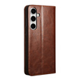 Flip tok Samsung Galaxy S25 FE, QIALINO Leather Wallet, barna