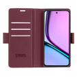 Tok Realme C67 4G, ERBORD Glossy Litchi, pénztárca patenttal, piros