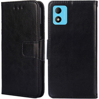 Pattintható tok a TCL 305i, PU Leather Wallet Case, fekete