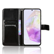 Pattintható tok a Samsung Galaxy A56, Crazy Horse Wallet, fekete