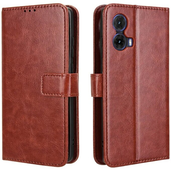 Pattintható tok a Motorola Moto G85, Crazy Horse Wallet, barna