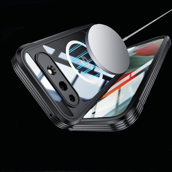 Üveges, ütésálló tok MagSafe-hez, Google Pixel 10a-hoz, fekete