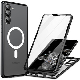 Magnetic Dual Glass MagSafe tok Samsung Galaxy S24, fekete