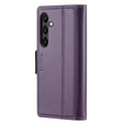 Tok Samsung Galaxy A55, ERBORD Glossy Litchi, pénztárca patenttal, lila