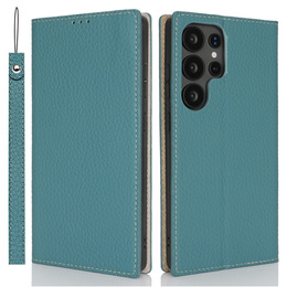Pattintható tok a Samsung Galaxy S25 Ultra, Litchi Skin Grain, kék