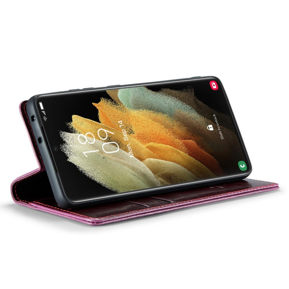 CASEME flip tok Samsung Galaxy S21 Ultra 5G, Waxy Textured, piros