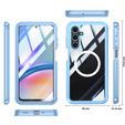 Tok Samsung Galaxy A16-hoz, Shockproof, üveggel, MagSafe-hoz, kék