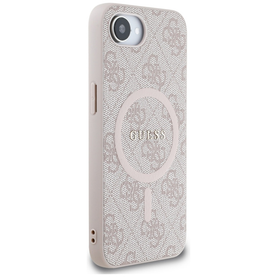 Guess HC MagSafe PU 4G gyűrűs klasszikus logós tok iPhone 16e-hez