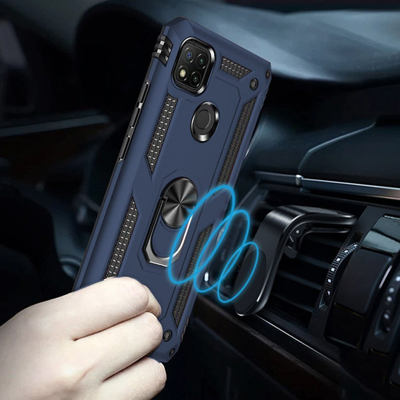 Páncélozott telefontok a Xiaomi Redmi 9C, Nox Case Ring, sötétkék