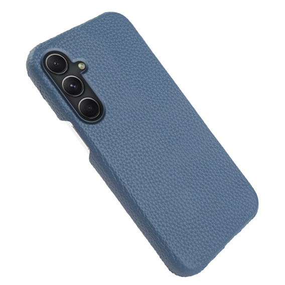 Bőr tok Samsung Galaxy A54, Genuine Leather, kék