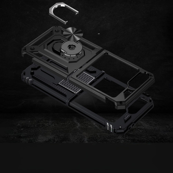 Páncélozott telefontok a Samsung Galaxy Z Flip7 FE / Z Flip6, Nox Case Ring, fekete