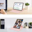 Billentyűzet tok Samsung Galaxy Tab S9+, Rotary 360° Leather, rózsaszín rose gold