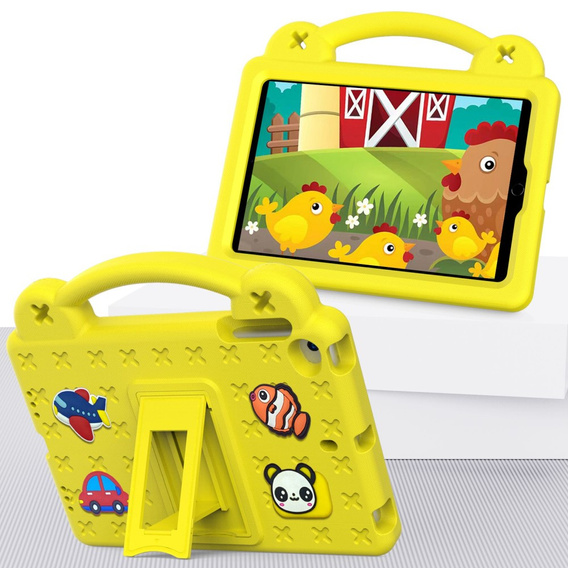 Gyermek tok iPad mini 7.9" 2019/2015/2014/2013/2012 (5/4/3/2/1 gen.), Cute Patterns, állvánnyal, sárga