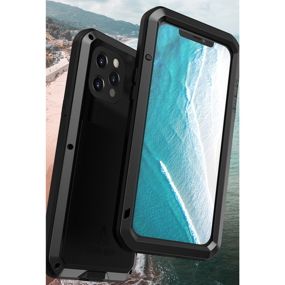 Love Mei Telefontok a iPhone 12 Pro Max, armored with glass, fekete