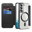 Pattintható tok a Samsung Galaxy S22 5G, RFID Wallet MagSafe CamShield, fekete