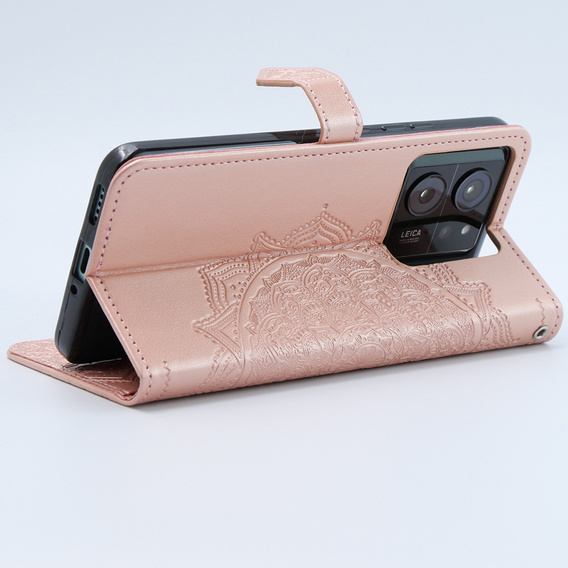 Pattintható tok a Xiaomi 13T / 13T Pro, Mandala, rózsaszín rose gold