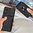 Páncélozott tok a Oppo A98 5G, Camera Slide Card Slot, fekete