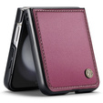 Tojás Samsung Galaxy Z Flip7 FE / Z Flip6, CASEME Litchi Leather, piros