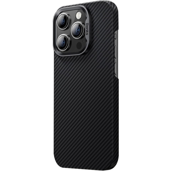 BENKS Kevlar tok iPhone 15 Pro, Carbon Fiber, fekete