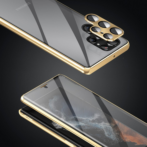 Tok Samsung Galaxy S23 Ultra, Magnetic Dual Glass, arany