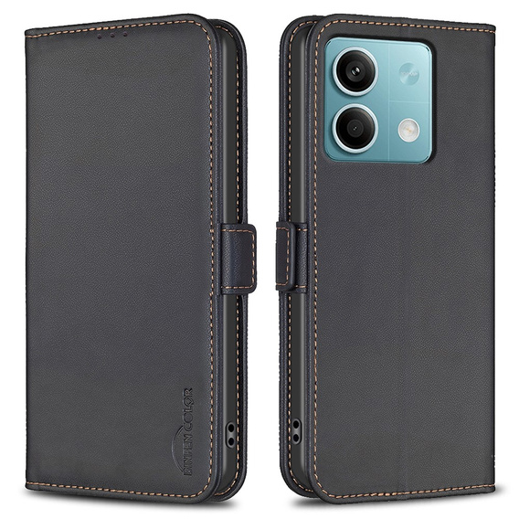 Pattintható tok a Xiaomi Redmi Note 13 5G, BINFEN Wallet, fekete