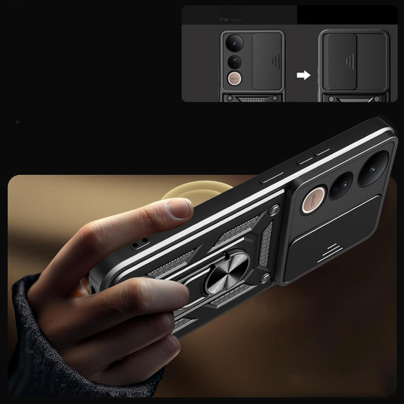 Telefontok a Vivo V50 Lite 4G / 5G, CamShield Slide, fekete