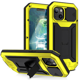 Tojás iPhone 13, R-JUST CamShield Slide, páncélozott, sárga / fekete