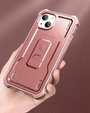 Páncélozott tok a iPhone 13 / 14, Dexnor Full Body, rózsaszín rose gold