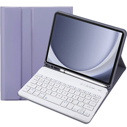 Tok + billentyűzet Samsung Galaxy Tab A9, Leather Pen Slot, lila