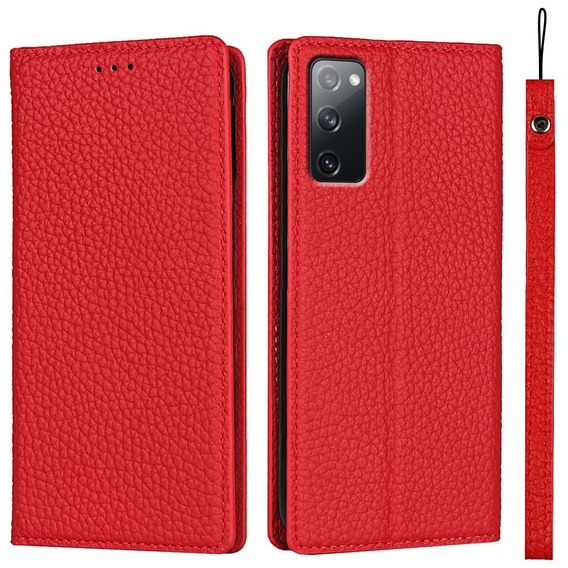 Bőr tok a Samsung Galaxy S20 FE, ERBORD Grain Leather, piros