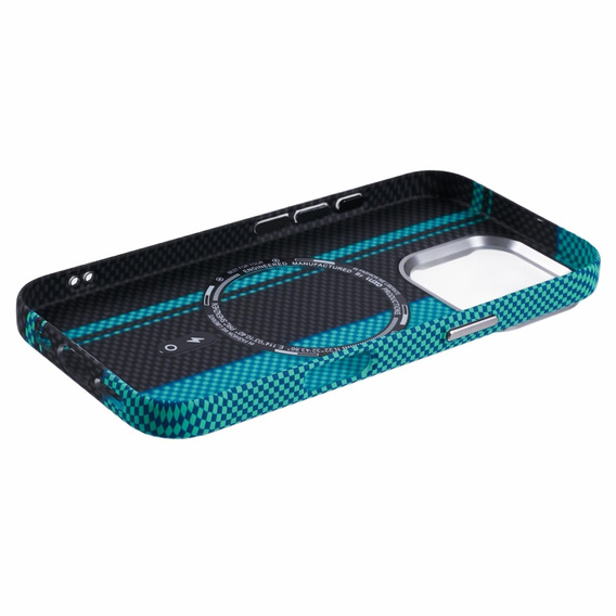 Tok iPhone 16 Pro Max, Carbon Fiber MagSafe, fekete / kék