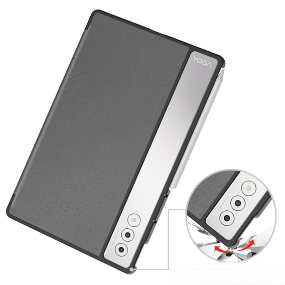 Tok Lenovo Yoga Tab Plus, Smartcase, szürke