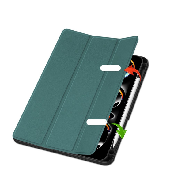Tok iPad Pro 11" 2024 (5 gen.), Smartcase tolltartóval, zöld