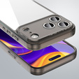 Szilikon tok iPhone 17 Pro Max készülékhez, kemény hátlappal, színezett fekete színben