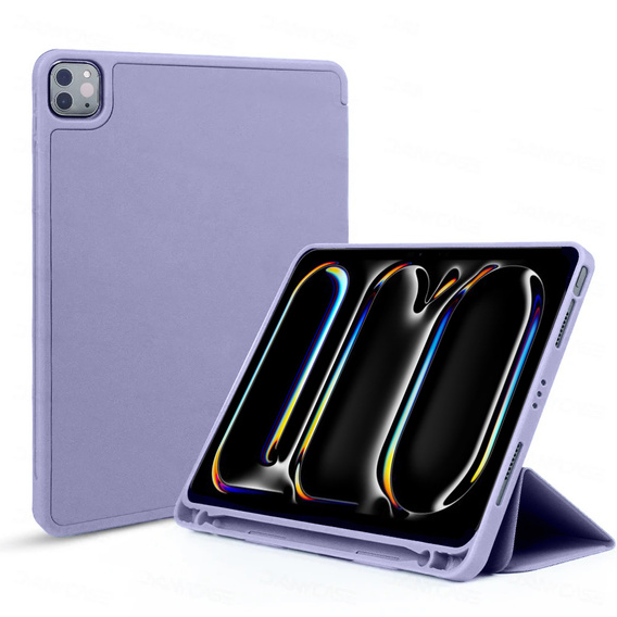 Tok Apple iPad Pro 13" 7 gen. 2024 (A2925, Smartcase tolltartóval, lila