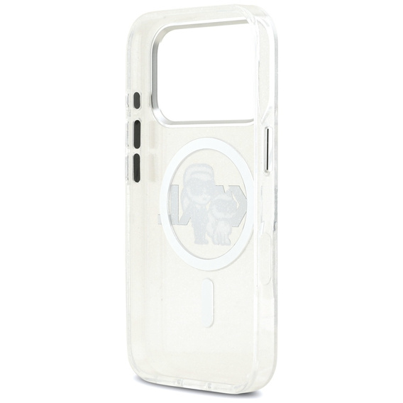 Karl Lagerfeld IML Glitter Karl és Choupette MagSafe tok iPhone 17 Pro készülékhez