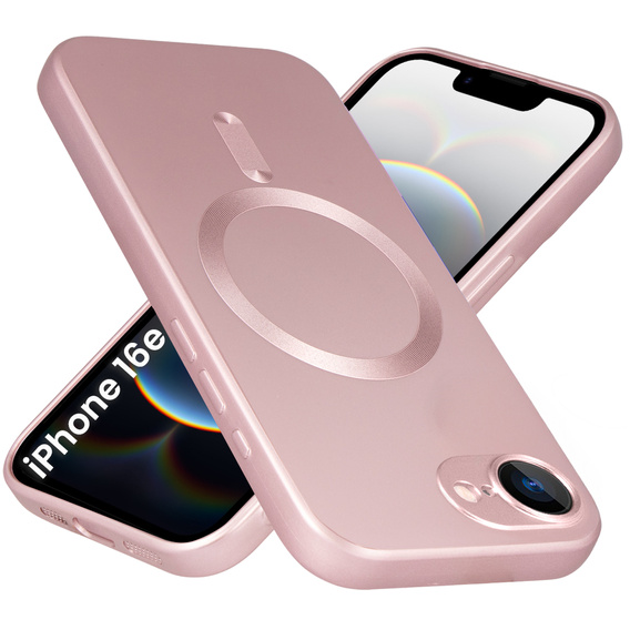 Tok iPhone 16E, ColorMag, MagSafe-hoz, rózsaszín + 9H edzett üveg