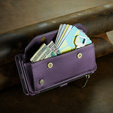 Tok CASEME Samsung Galaxy S24 FE, RFID Leather Wallet, vállpánttal, lila