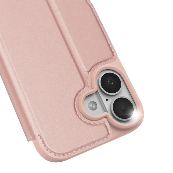 Dux Ducis tok iPhone 17 készülékhez, Skin Pro, patenttal, kártyafoglalattal, rózsaszínű