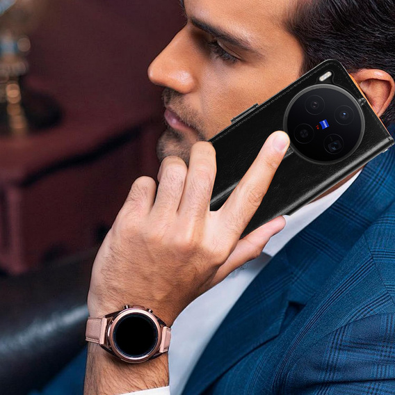 Crazy Horse Wallet flip tok a Vivo X300-hoz