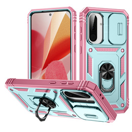 Telefontok a Samsung Galaxy A56 5G, KickStand Camera Lens, zöld / rózsaszín