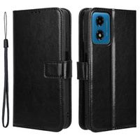 Pattintható tok a Motorola Moto G24 / G24 Power / G04, Crazy Horse Wallet, fekete